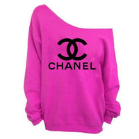 Pink off the on sale shoulder sweatshirt