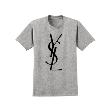 YSL Inspired Heather Gray Crew Neck T Shirt