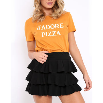 Jadore Pizza Sleeve Shirt Mustard or White Option
