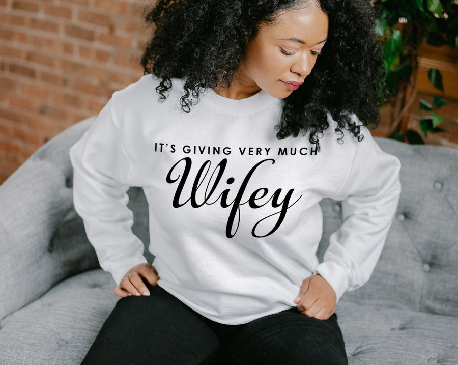 Its Giving Wifey Sweatshirt Bride Shirt Shower Engagement Gift for Bride Fiance Wedding